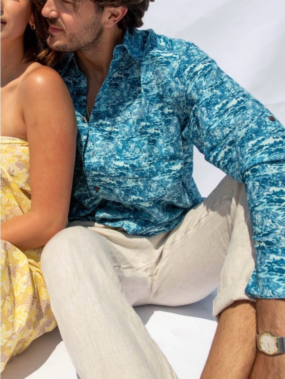 ALOHA MARINA Lanikai Linen Blend Shirt Small - Picture 10 of 10